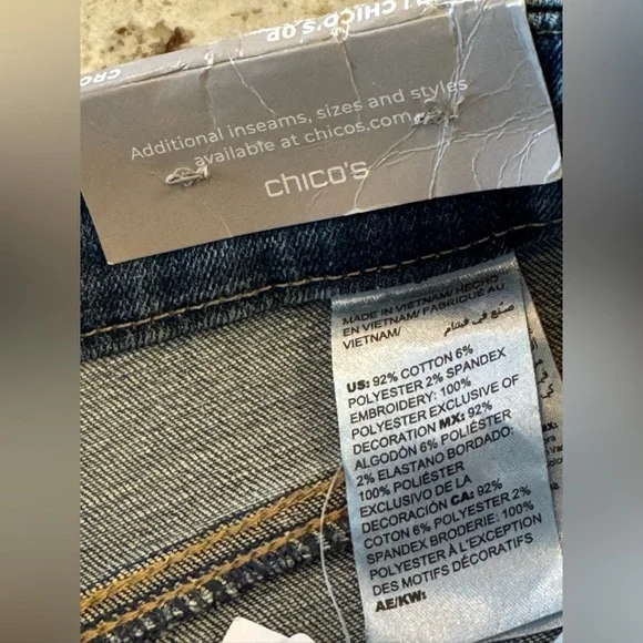 Chico's Blue Denim Set with Multicolor Embroidery - Picture 13 of 15